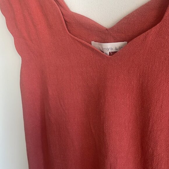 Monk & Lou Coral Linen Shift Dress - Picture 7 of 7